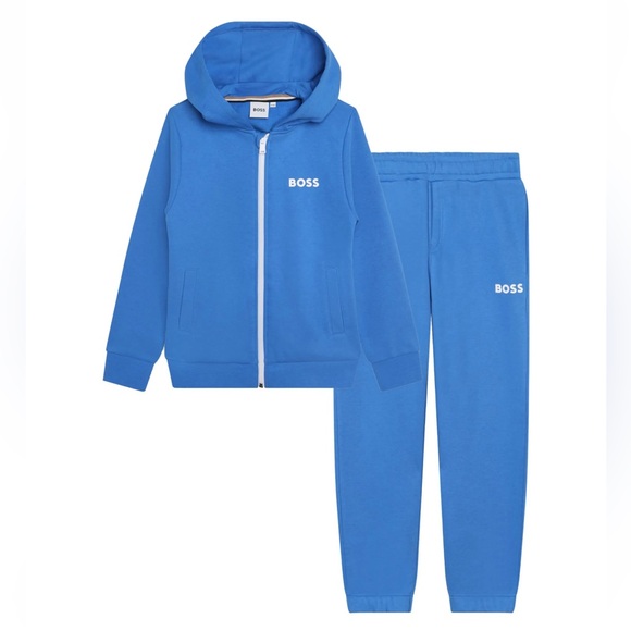 BOSS Kidswear Logo-Print Tracksuit SetSize 10Cornflower Blue